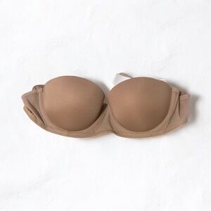 H&M Beige color Strapless Padded microfiber Balconette Bra in size 34B